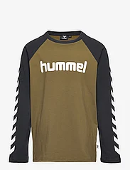 Hummel - hmlBOYS T-SHIRT L/S - długi rękaw - dark olive - 0