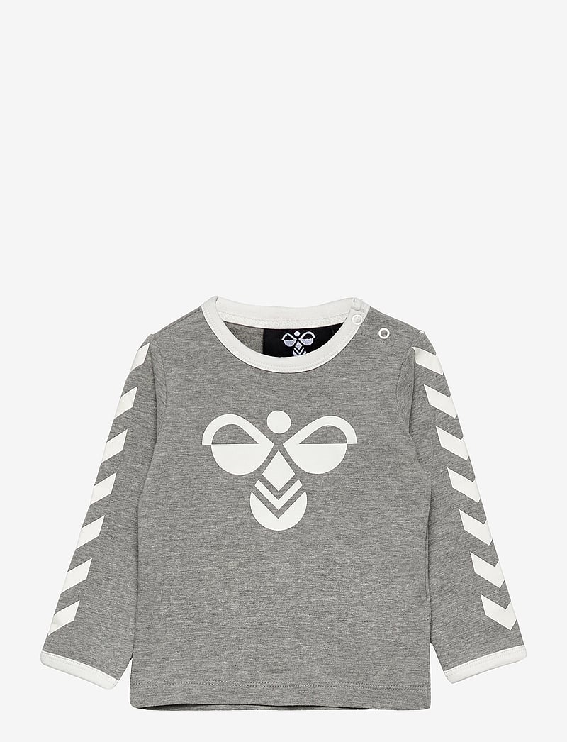 Hummel - hmlFLIPPER T-SHIRT L/S - långärmade t-shirts - grey melange - 0