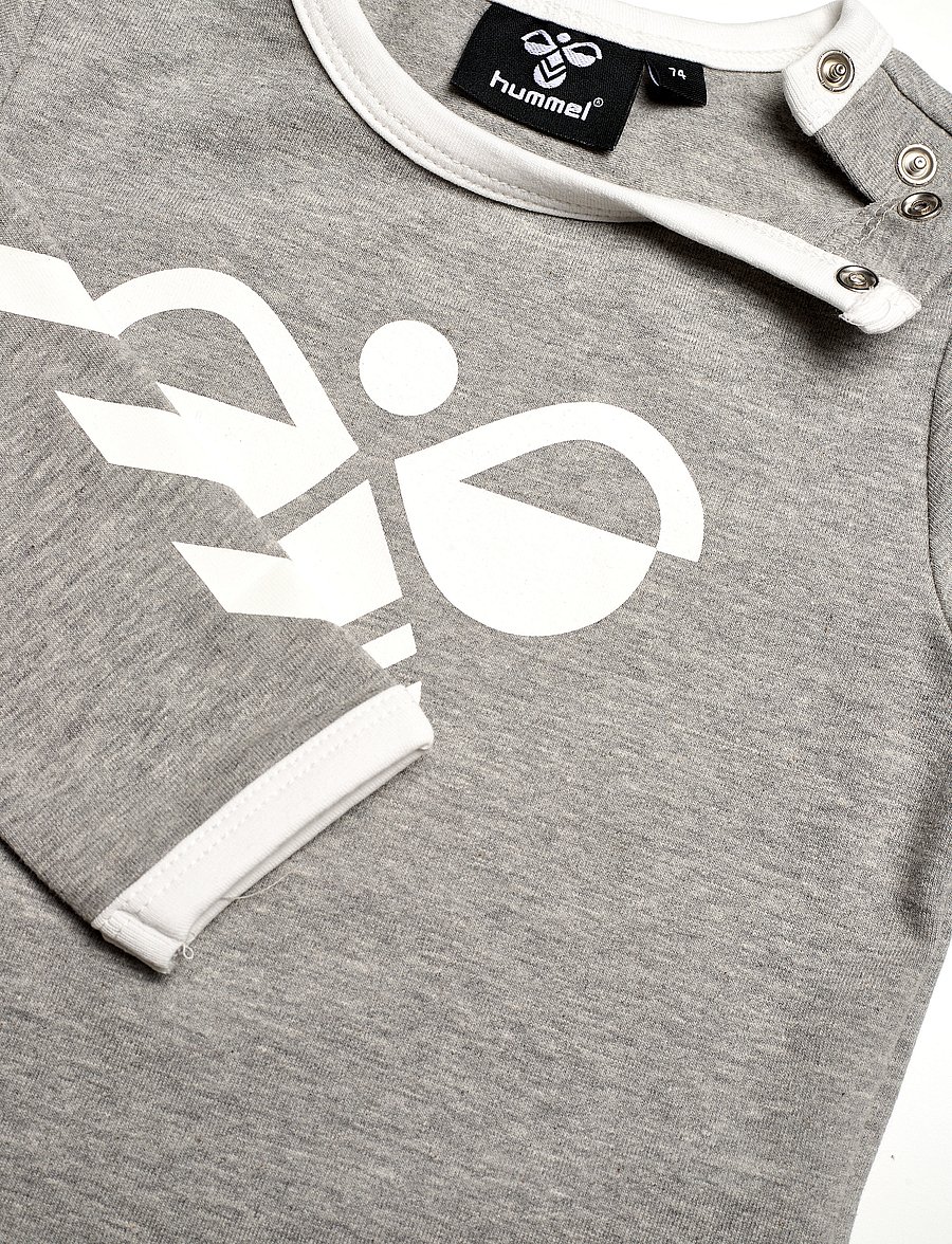 Hummel - hmlFLIPPER T-SHIRT L/S - långärmade t-shirts - grey melange - 2