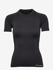 Hummel - hmlCLEA SEAMLESS TIGHT T-SHIRT - t-shirts - black melange - 0