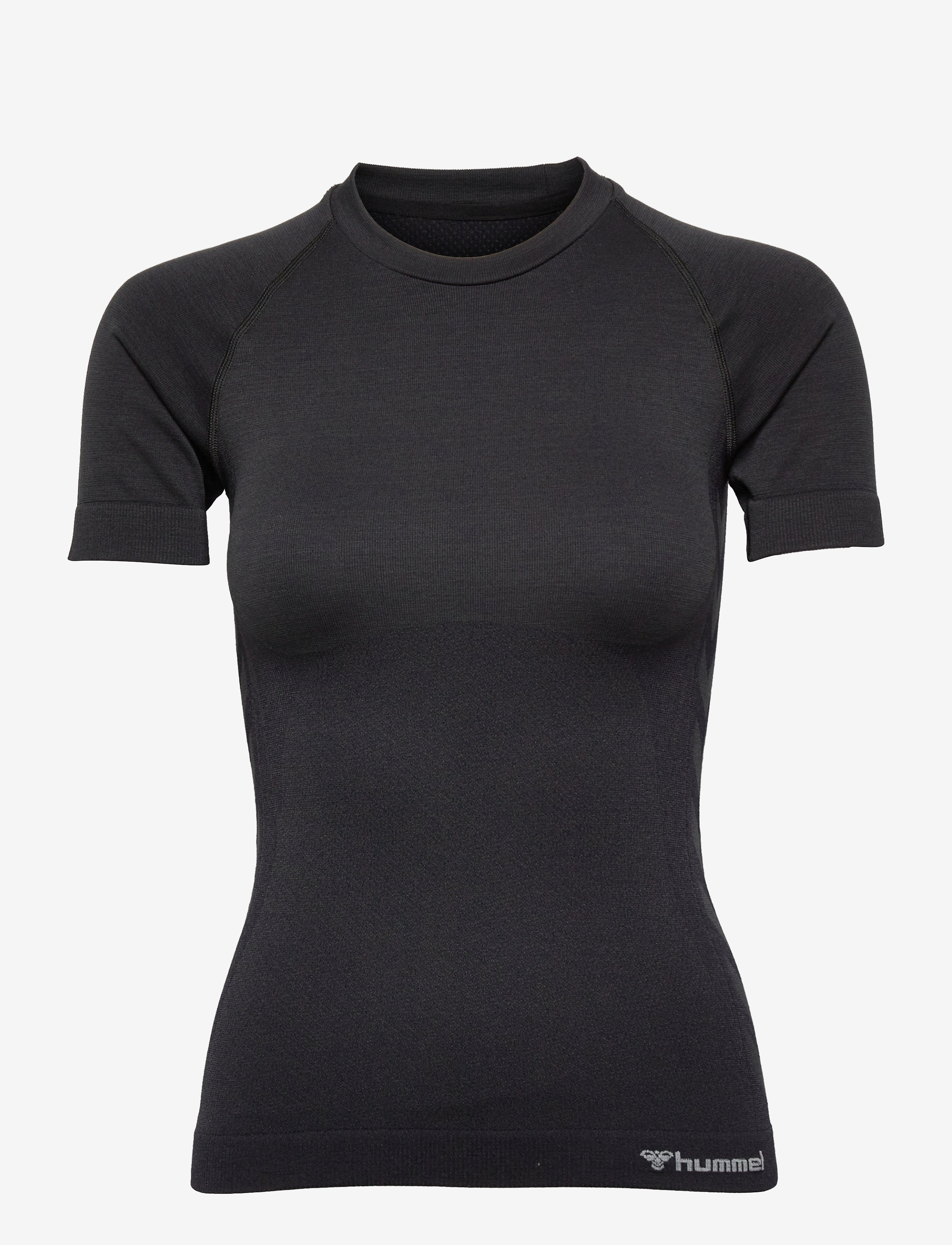 hmlCLEA SEAMLESS TIGHT T-SHIRT - BLACK MELANGE