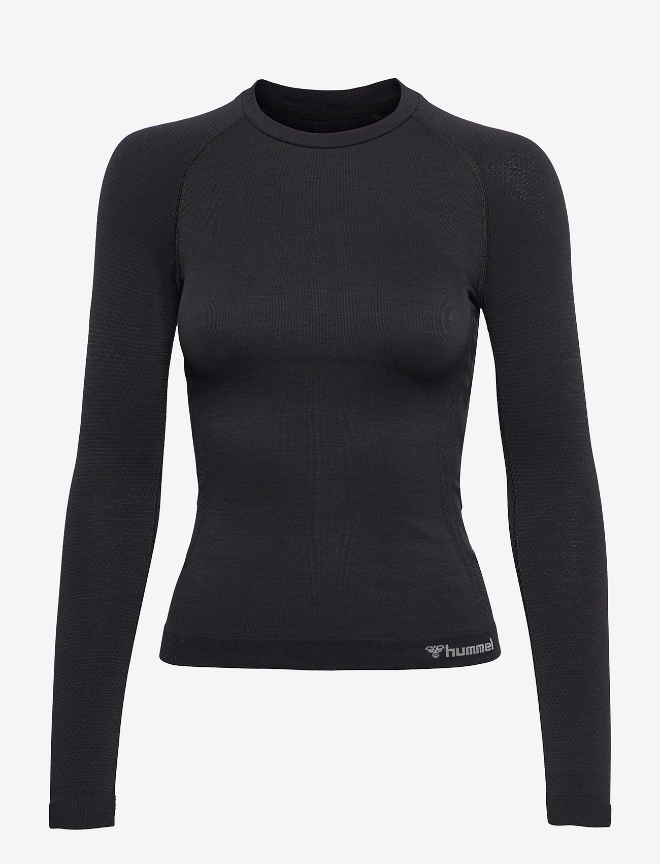 Hummel - hmlCLEA SEAMLESS TIGHT T-SHIRT LS - langærmede t-shirts - black melange - 1