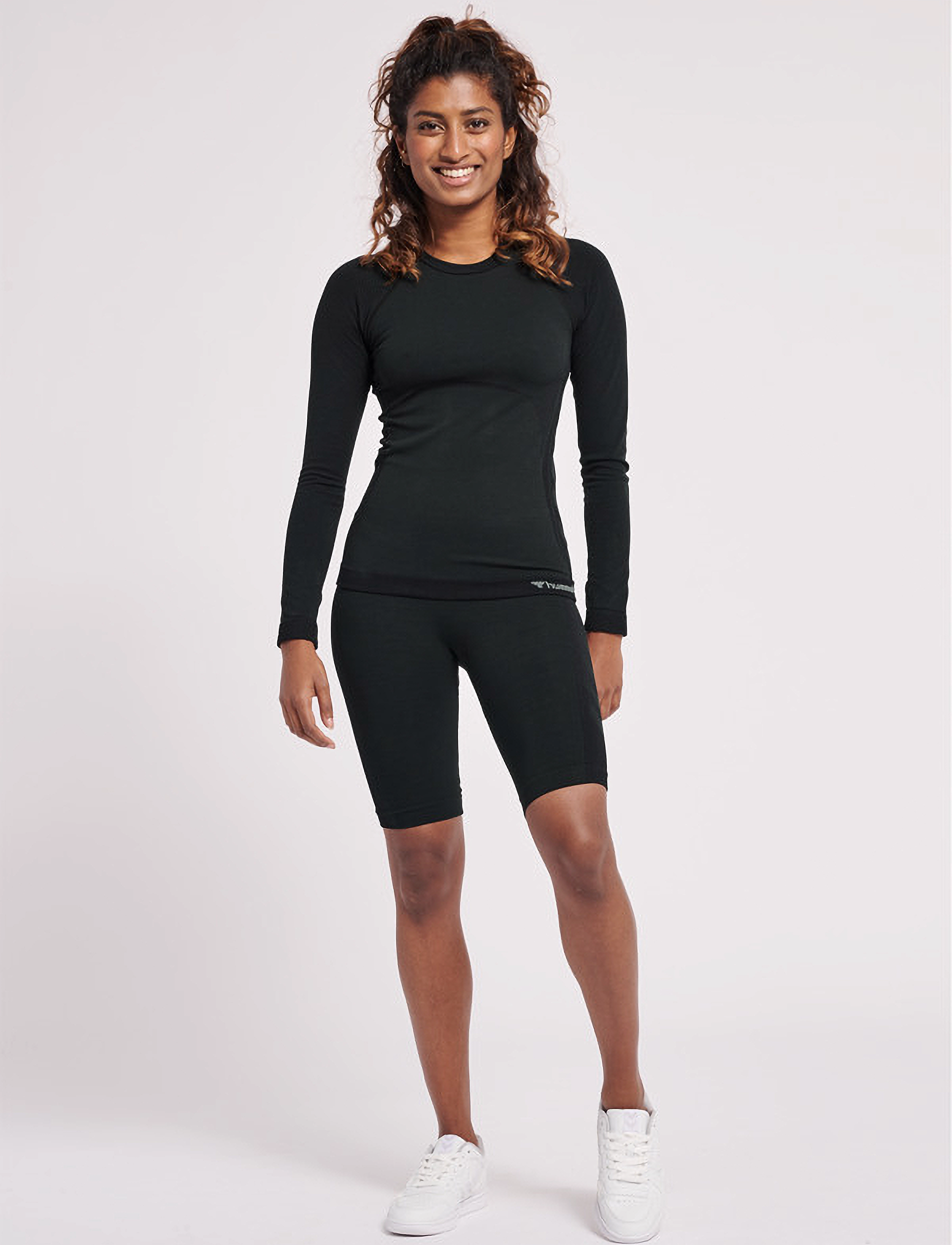 Hummel - hmlCLEA SEAMLESS TIGHT T-SHIRT LS - langarmshirts - black melange - 3