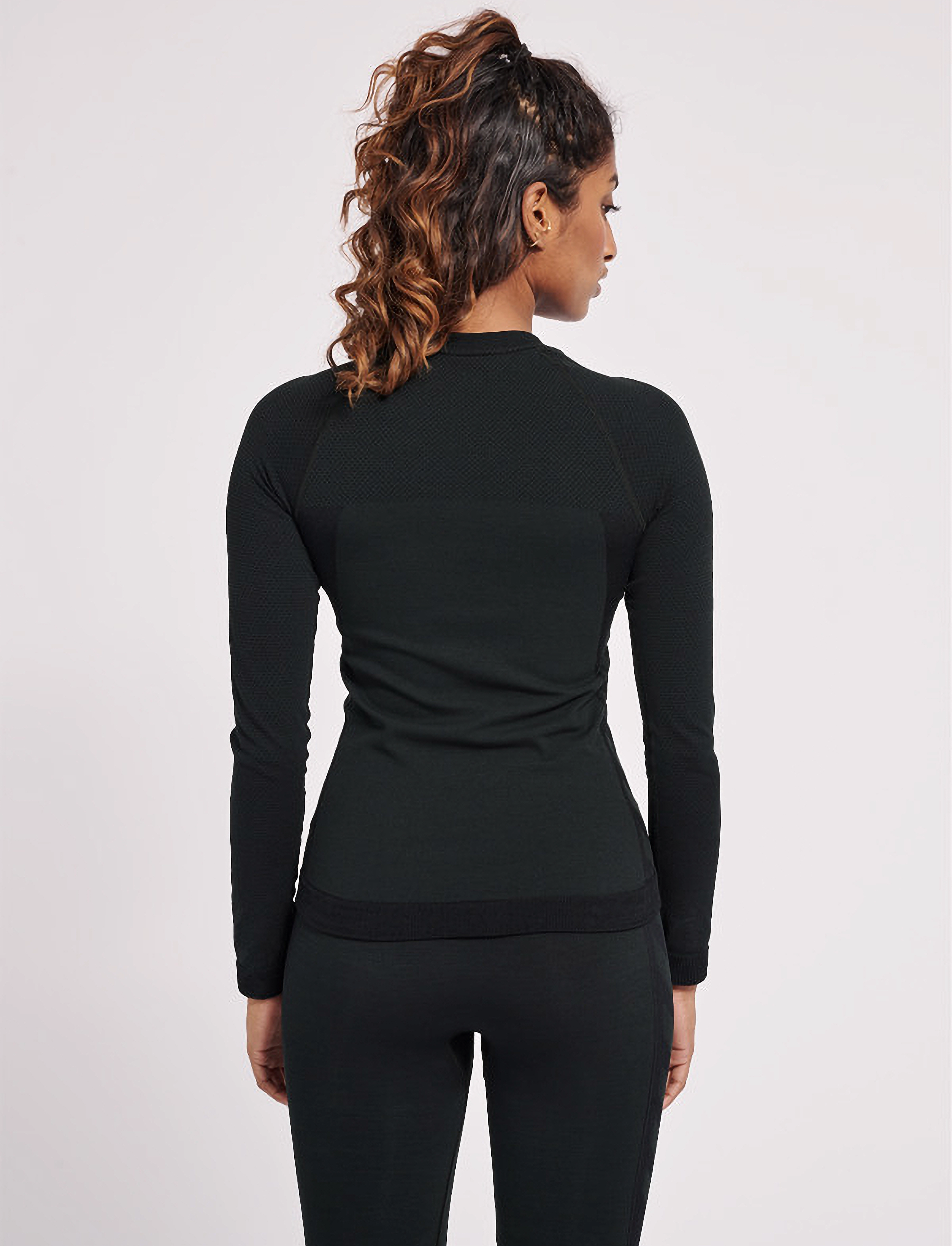 Hummel - hmlCLEA SEAMLESS TIGHT T-SHIRT LS - langarmshirts - black melange - 4