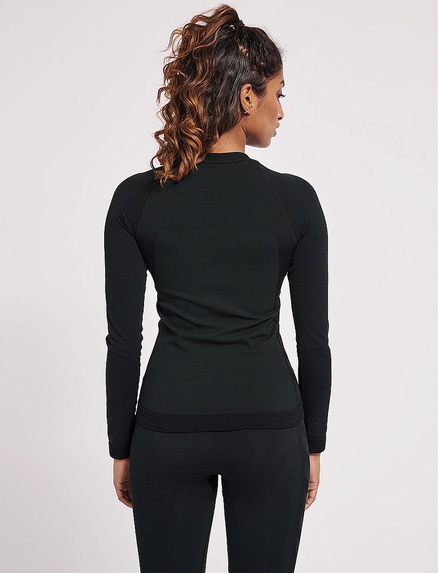 Hummel - hmlCLEA SEAMLESS TIGHT T-SHIRT LS - langarmshirts - black melange - 4