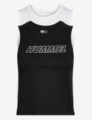 Hummel - hmlTE CALI 2-PACK CROP COT TANKTOP - lowest prices - black/white driftwood - 0