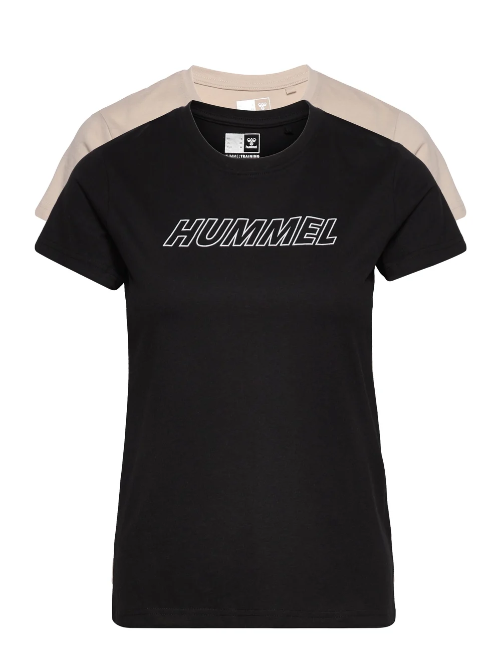 Hummel - hmlTE CALI 2-PACK COTTON T-SHIRT - t-shirts - black/chateau grey - 1