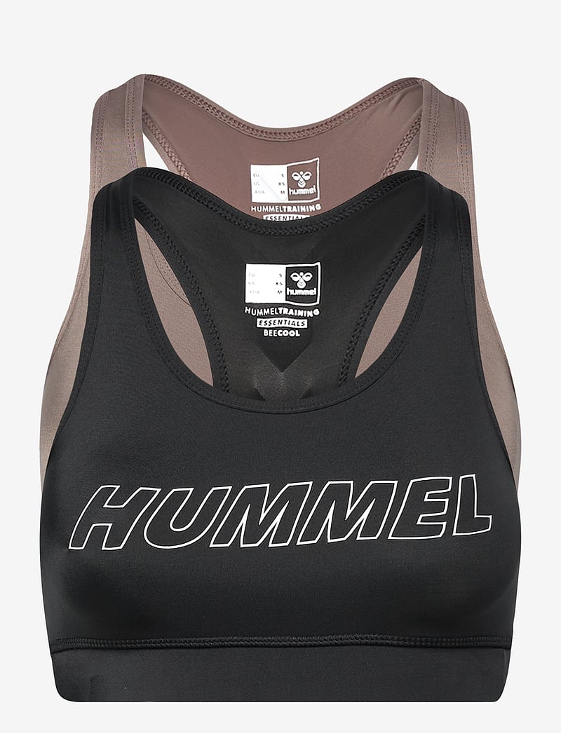 Hummel - hmlTE TOLA 2-PACK SPORTS BRA - mittlerer halt - black/driftwood - 1