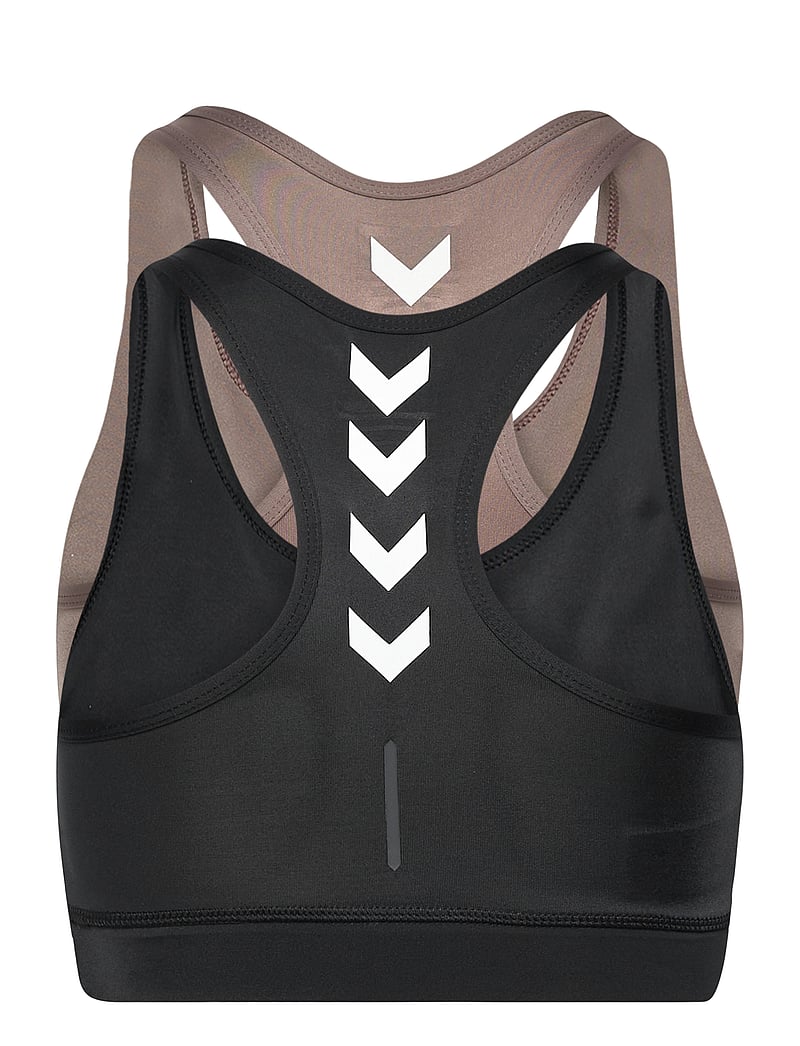 Hummel - hmlTE TOLA 2-PACK SPORTS BRA - mittlerer halt - black/driftwood - 4