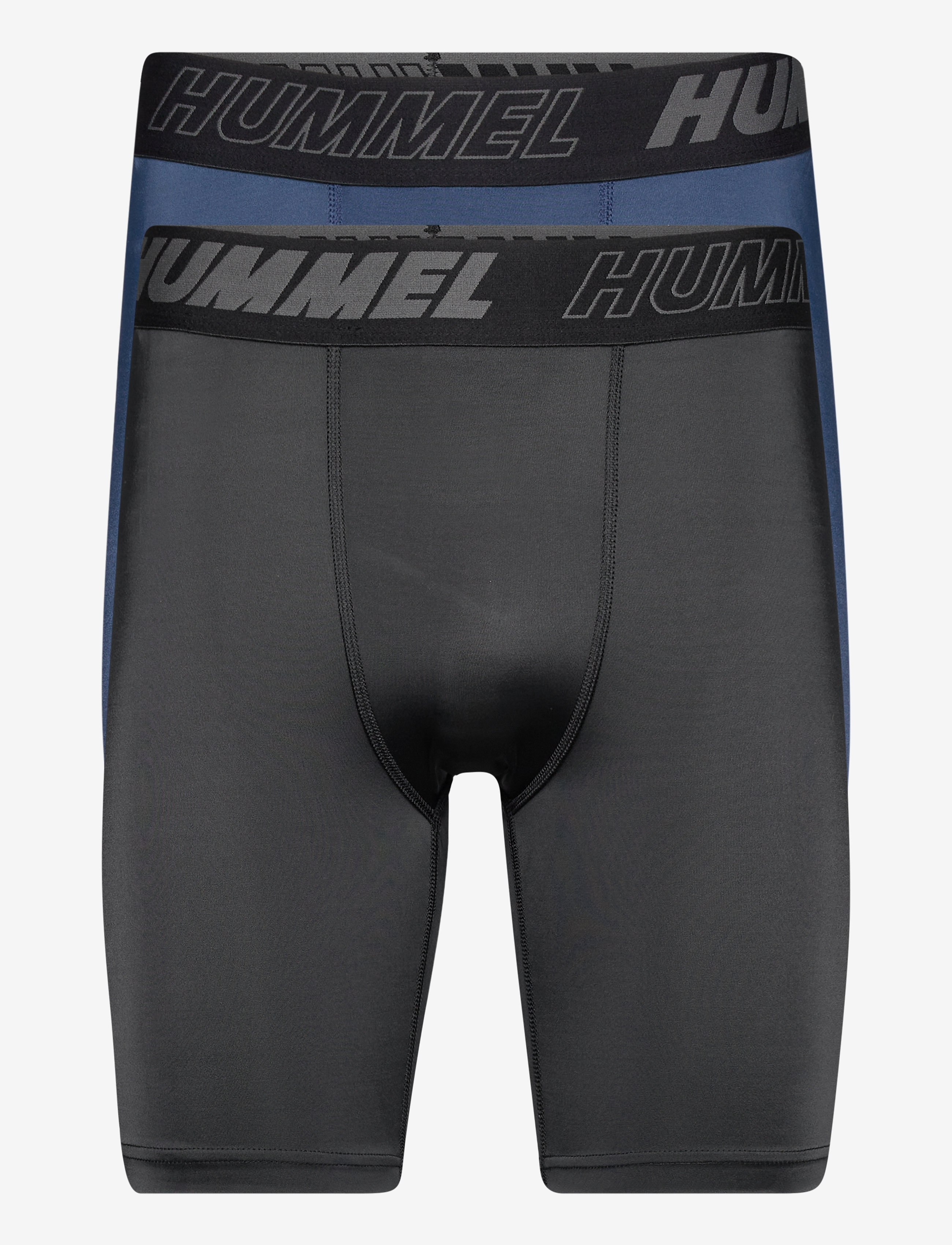 hmlTE TOPAZ 2-PACK TIGHT SHORTS - BLACK/INSIGINA BLUE