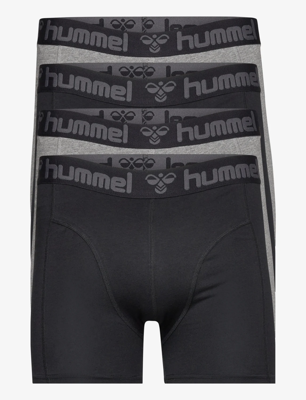 Hummel - hmlMARSTON 4-PACK BOXERS - mažiausios kainos - black/dark grey melange - 0