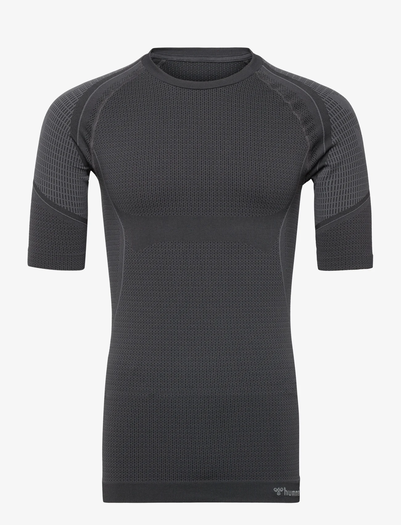 Hummel - hmlMT OLLI SEAMLESS TIGHT T-SHIRT - t-shirts - black/asphalt melange - 0
