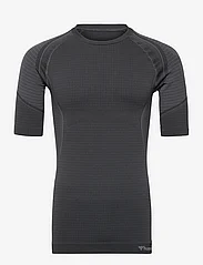 Hummel - hmlMT OLLI SEAMLESS TIGHT T-SHIRT - kortermede t-skjorter - black/asphalt melange - 0