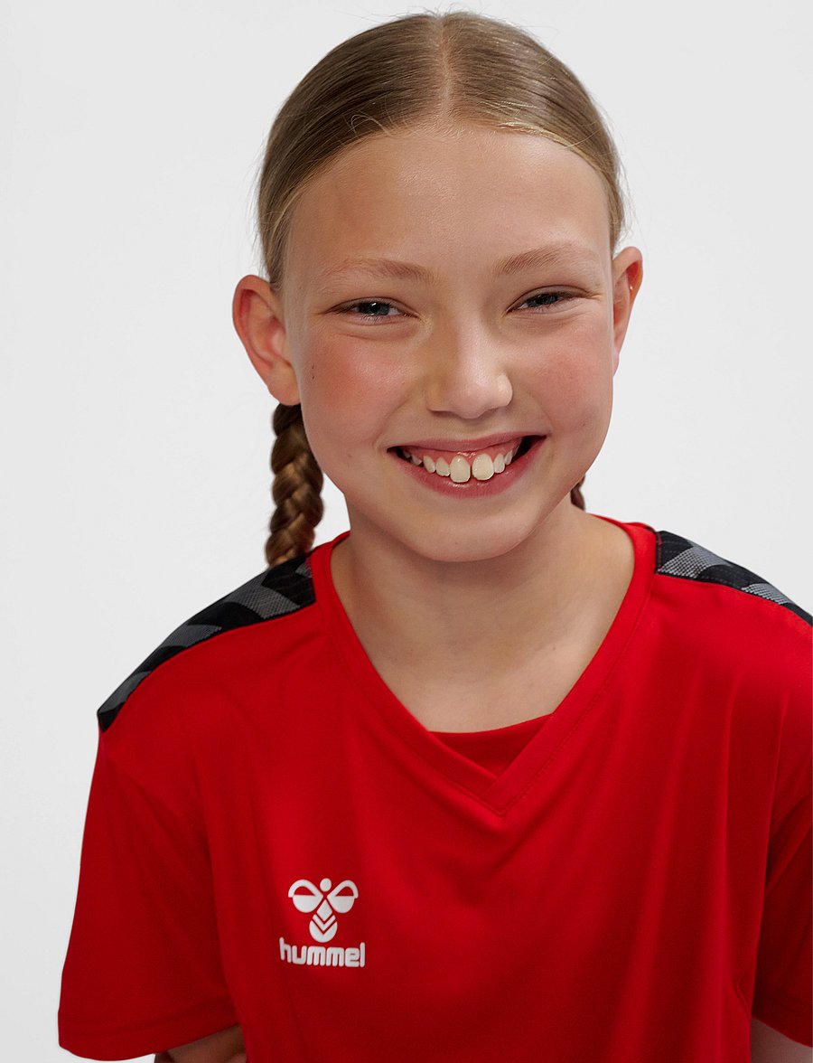 Hummel - hmlAUTHENTIC PL JERSEY S/S KIDS - krótki rękaw - true red - 4
