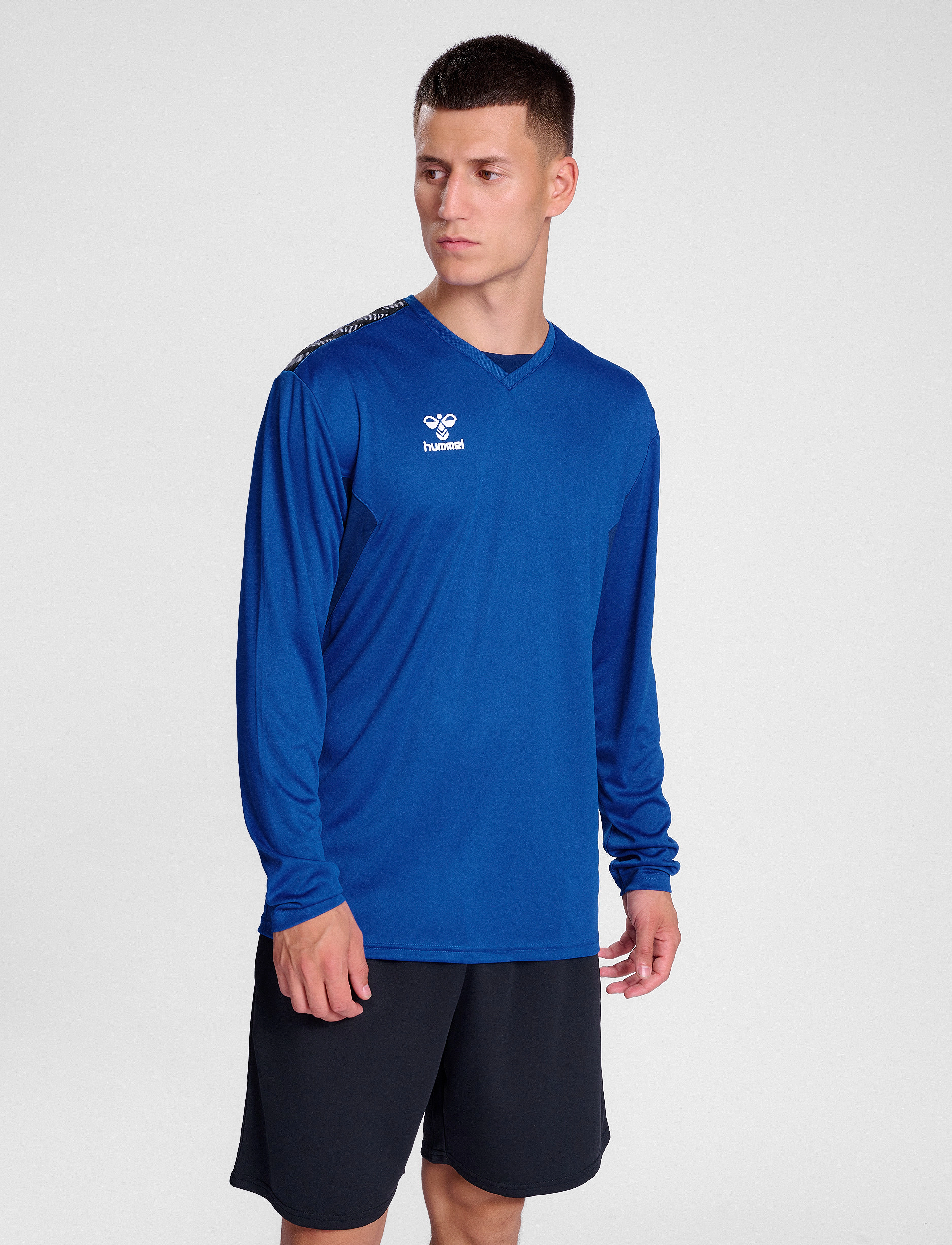 Hummel Hmlauthentic Pl Jersey L/S, XL, Sport Oberteile, Blau - Long Sleeved Männerswear