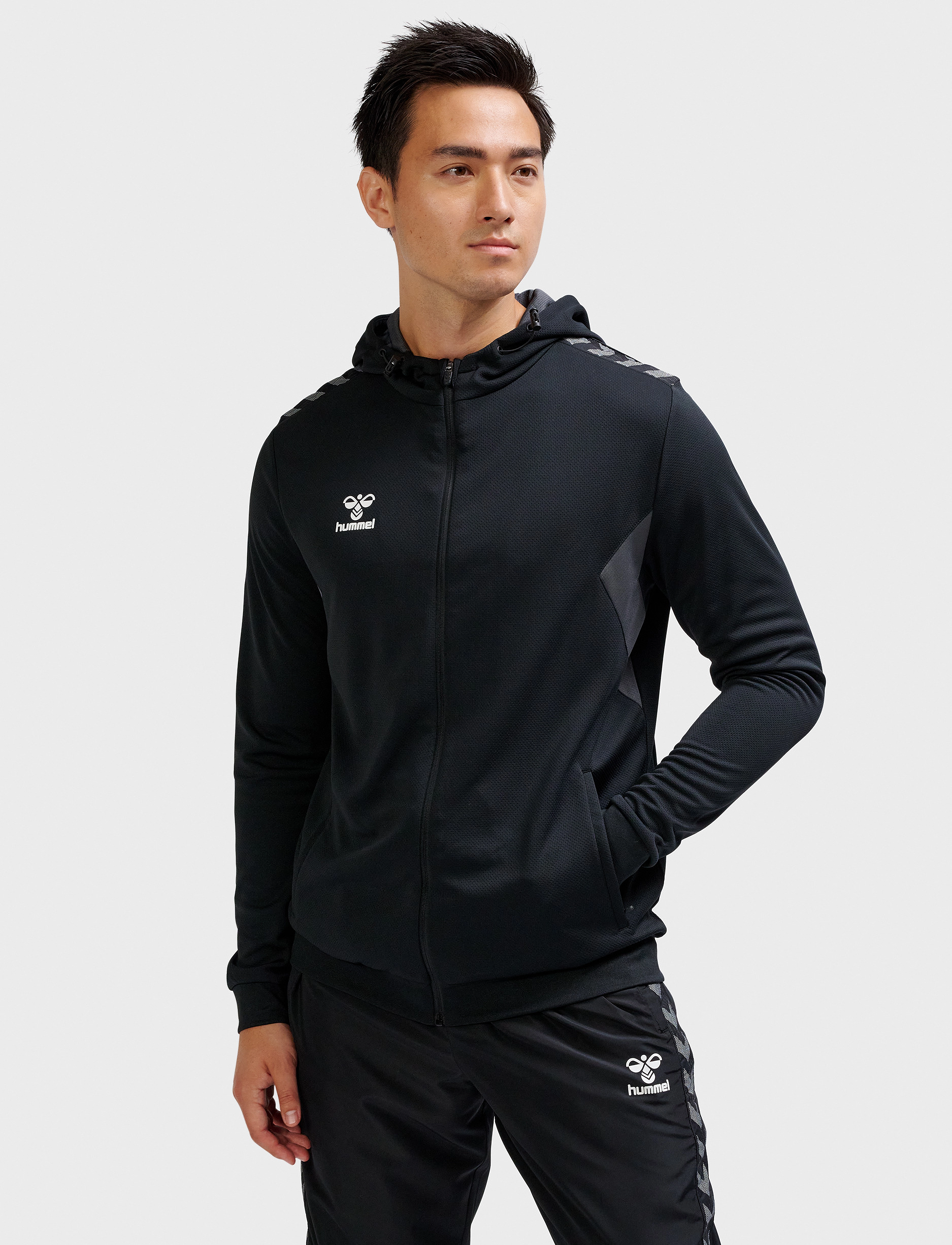 Hummel Hmlauthentic Pl Zip Hoodie, L, Black, Sport Sweatshirts & Hoodies > Sport Hoodies, Herre