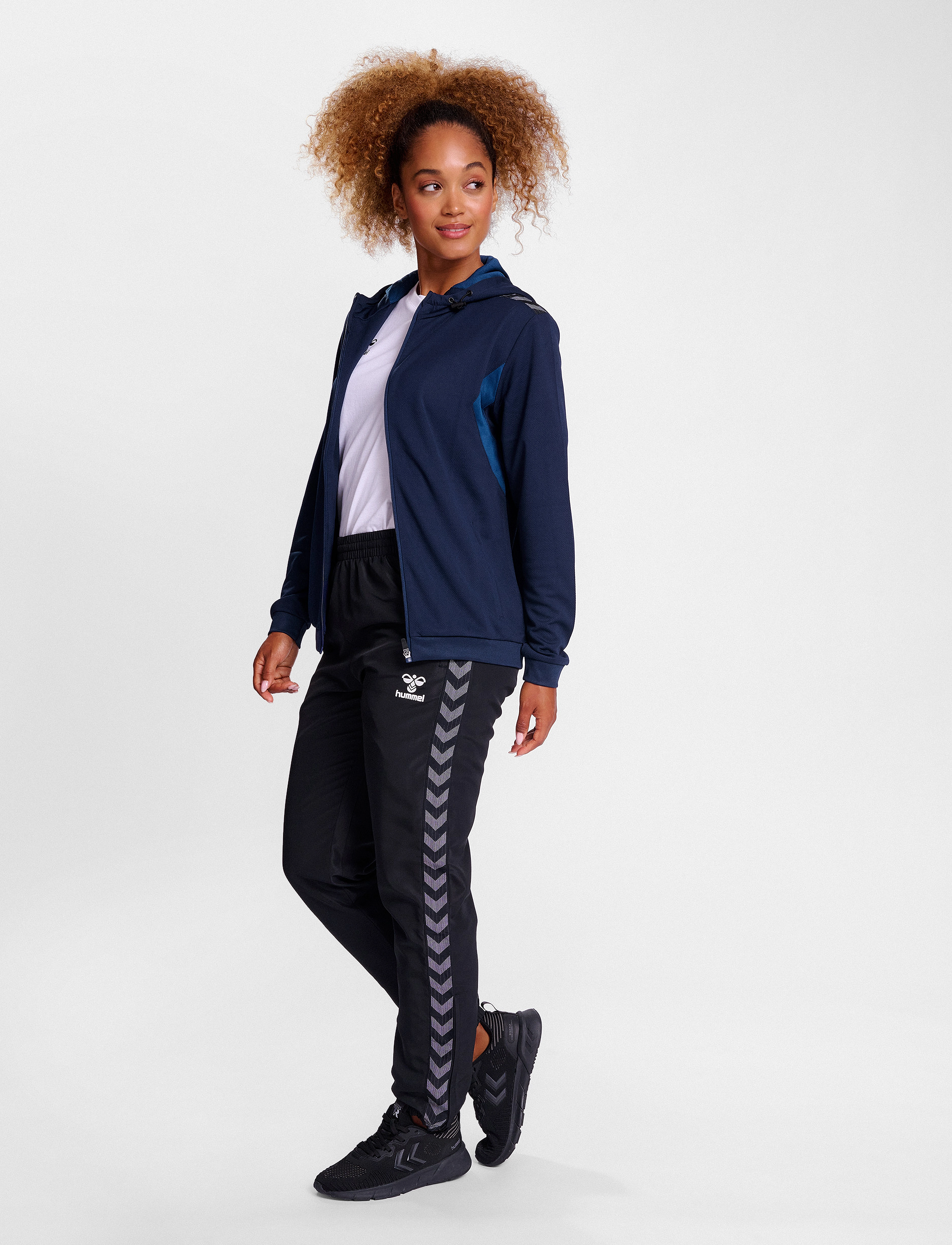 Hummel Hmlauthentic Pl Zip Hoodie Woman, S, Navy, Sport Sweatshirts & Hoodies > Sport Hoodies, Dame