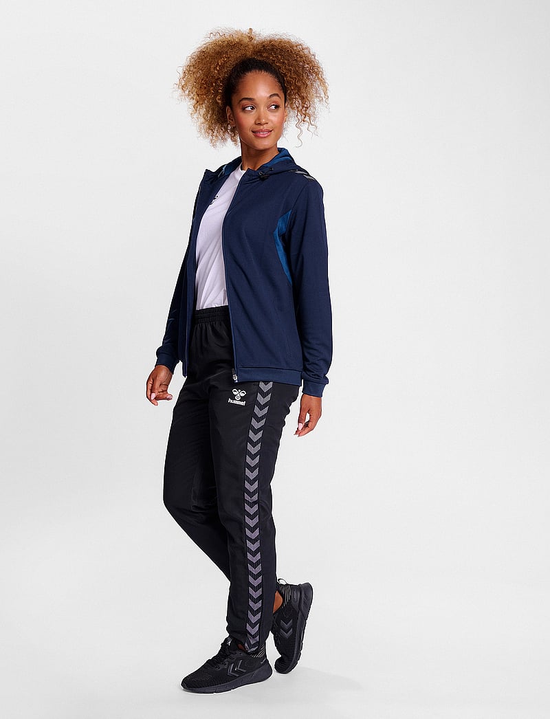 Hummel - hmlAUTHENTIC PL ZIP HOODIE WOMAN - kapuutsiga dressipluusid - marine - 0