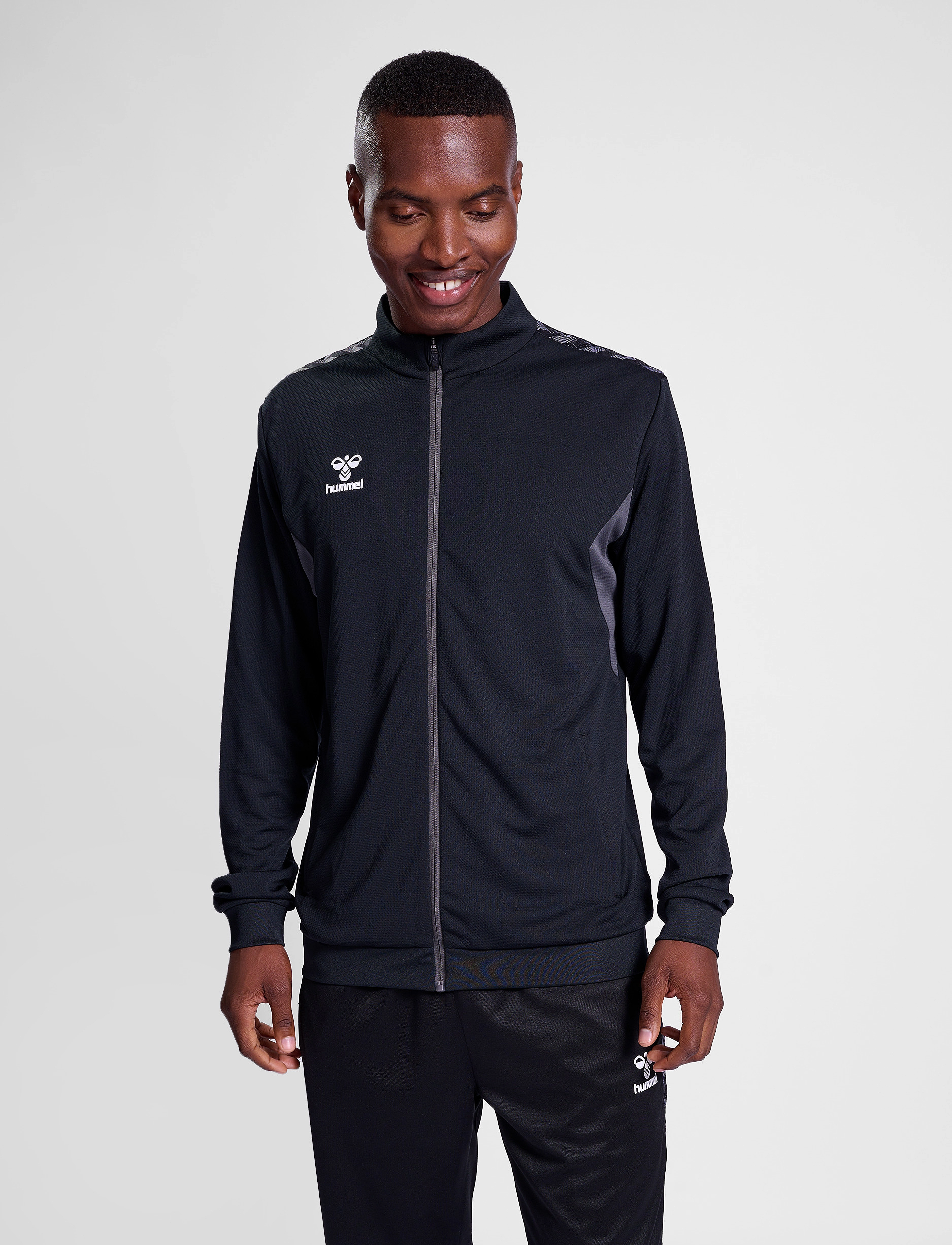 Hummel Hmlauthentic Pl Zip Jacket, XXL, Black, Sport Jackets > Sport Training Jackets, Herre