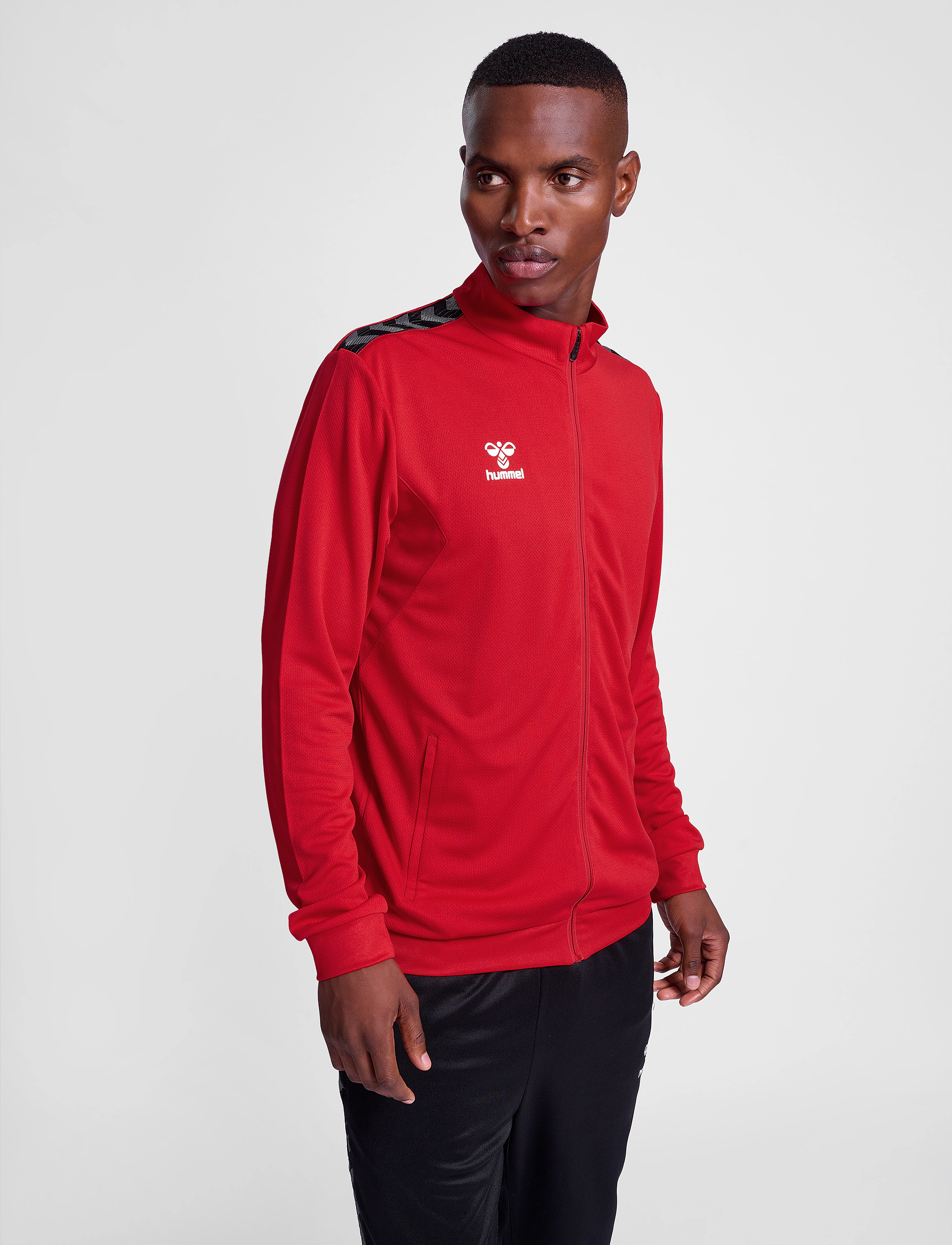 Hummel Hmlauthentic Pl Zip Jacket, S, Red, Sport Jackets > Sport Training Jackets, Herre
