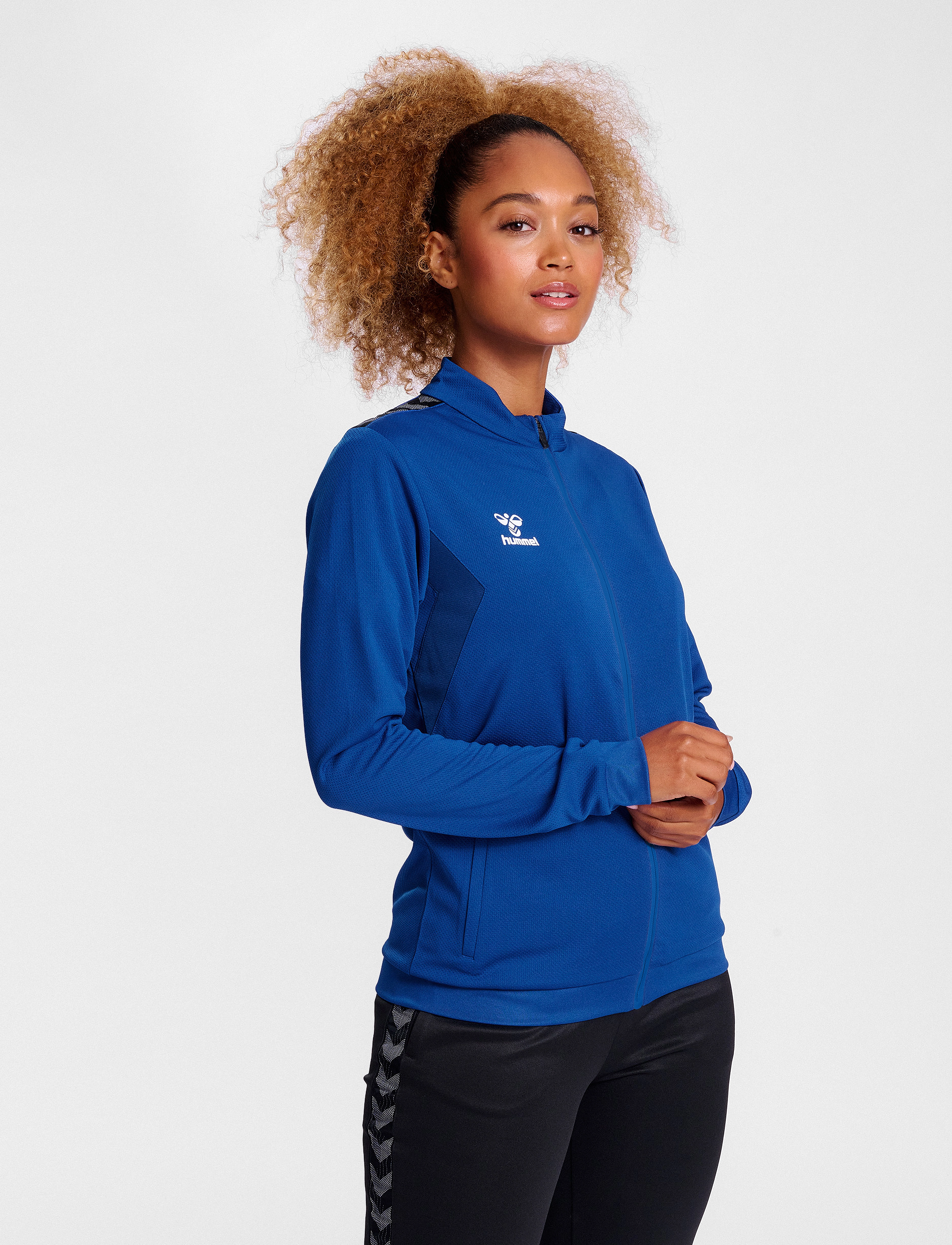 Hummel Hmlauthentic Pl Zip Jacket Woman, XS, Blue, Sport Jackets > Sport Training Jackets, Dame