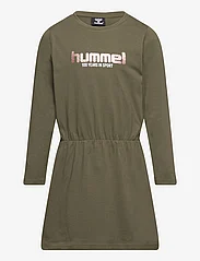 Hummel - hmlFREYA DRESS L/S - pikkade varrukatega vabaaja kleidid - olive night - 0