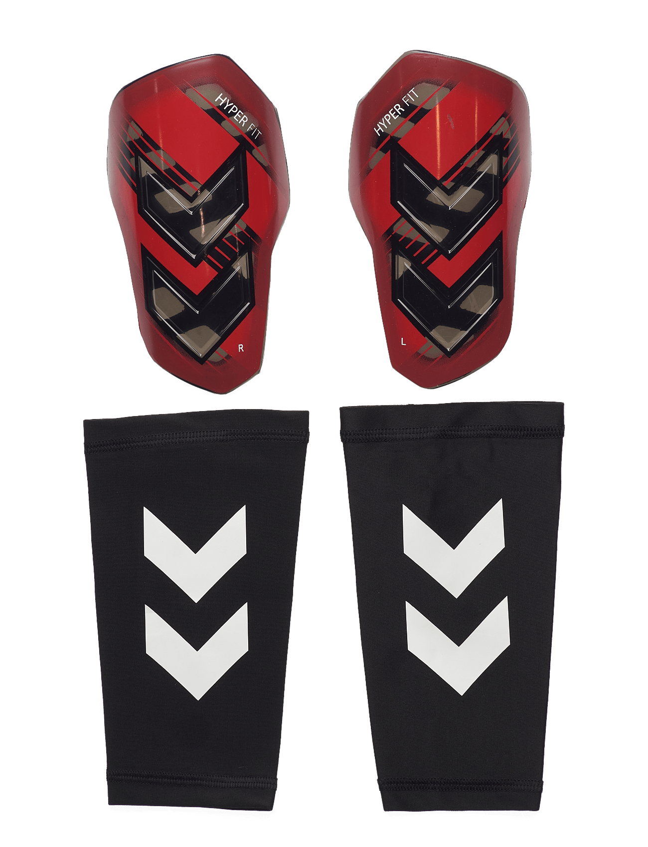 Shin Guards Hyper Fit, knebeskyttelse, unisex POPPY RED/TRANSPAREN