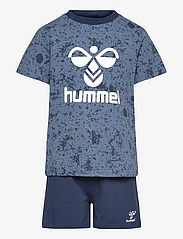Hummel - hmlNOLE NIGHT SUIT S/S - pyjamassæt - dark denim - 0