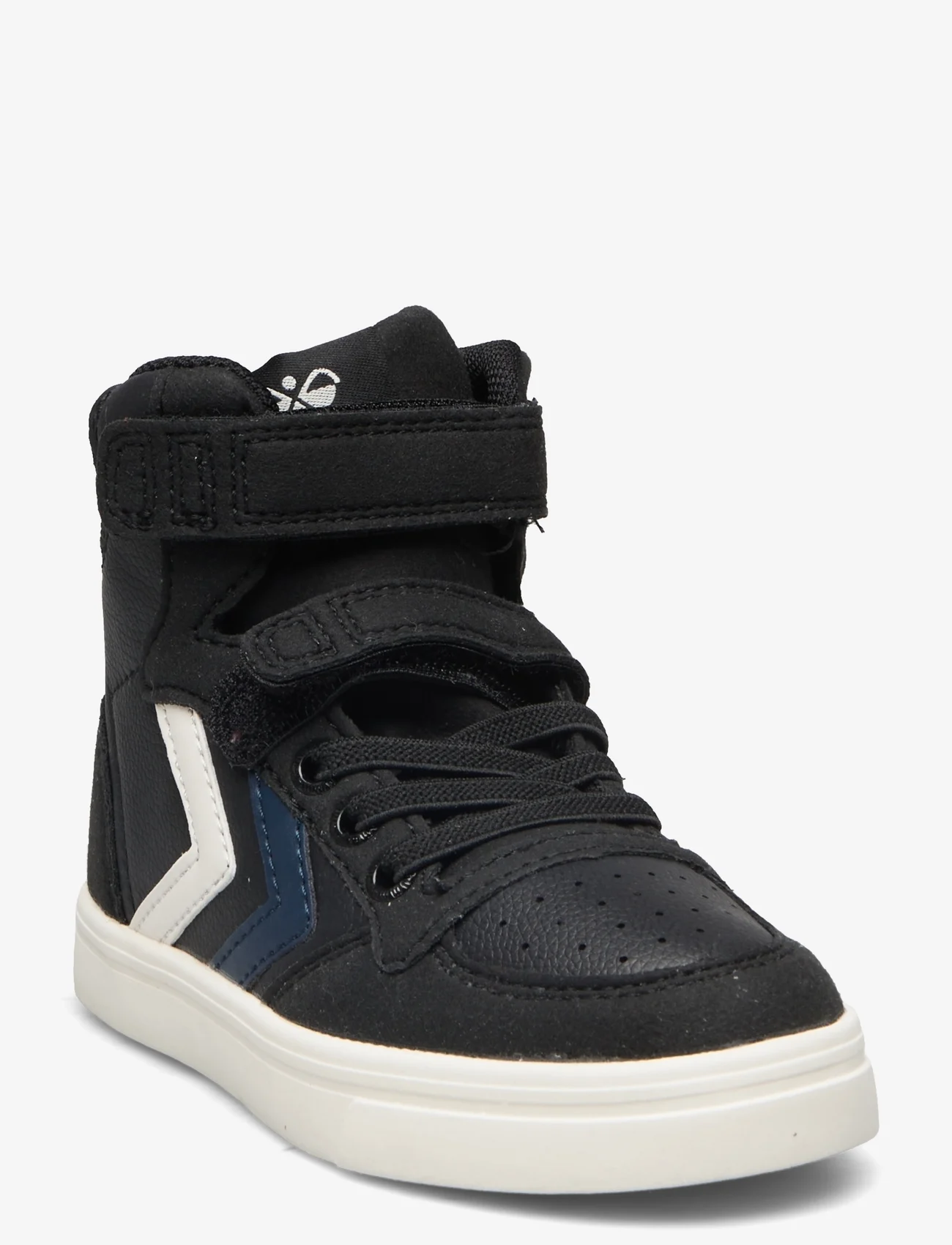 Hummel - SLIMMER STADIL LEATHER HIGH JR - sneakers med høyt skaft - black/blue - 0