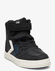 Hummel - SLIMMER STADIL LEATHER HIGH JR - sneakers med høyt skaft - black/blue - 0