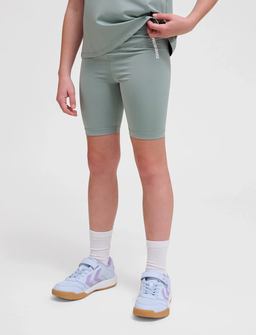 Hummel - hmlLUNA TIGHTS SHORTS - running & training tights - iceberg green - 3