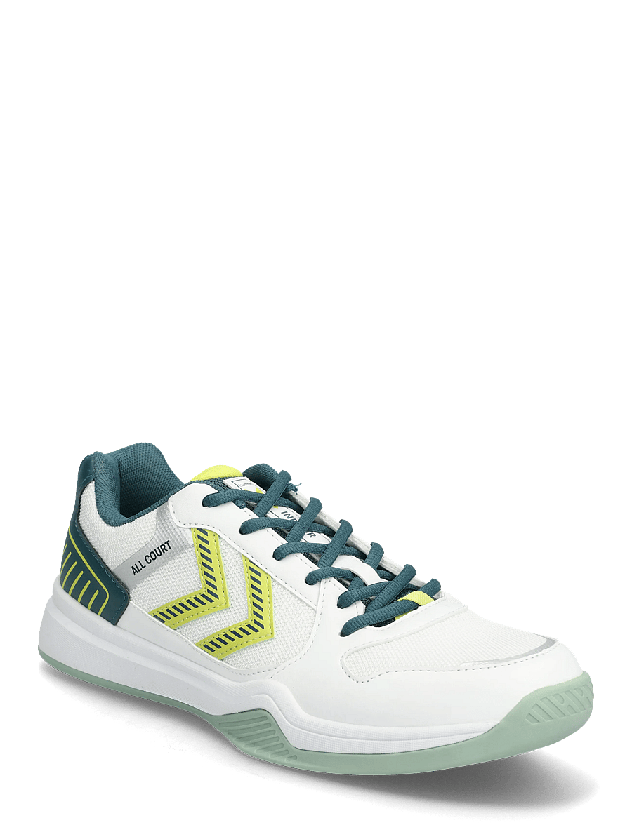 Hummel - ALL COURT - siseruumide spordijalatsid - white/green/yellow - 0