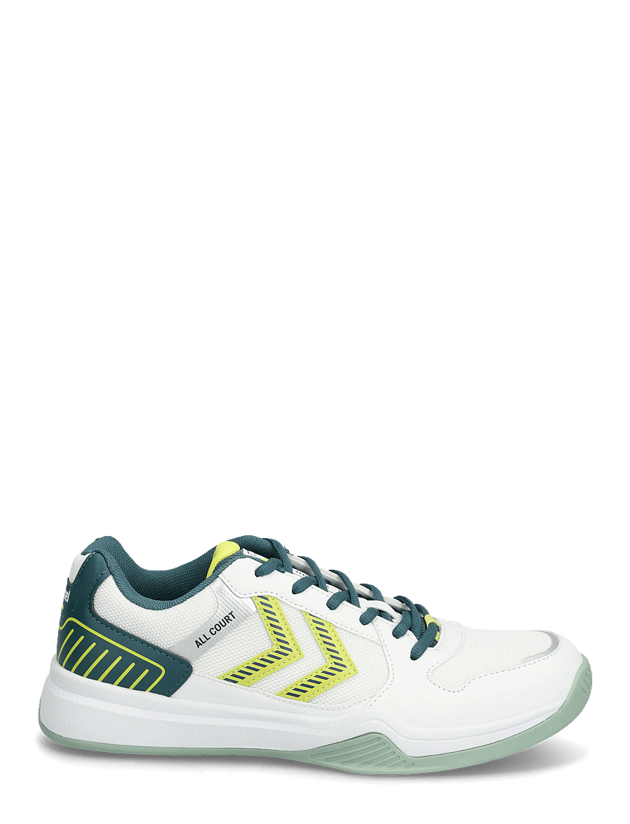 Hummel - ALL COURT - siseruumide spordijalatsid - white/green/yellow - 1