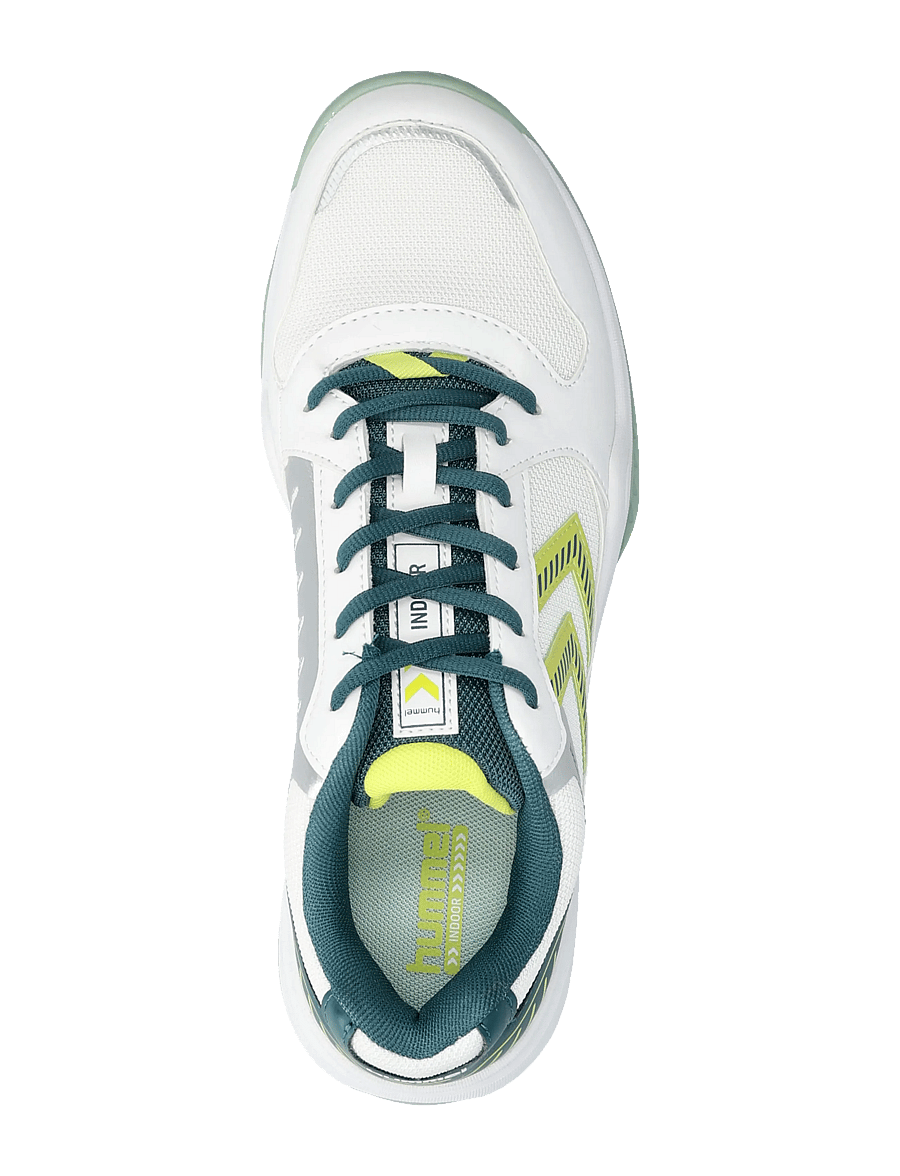 Hummel - ALL COURT - siseruumide spordijalatsid - white/green/yellow - 3