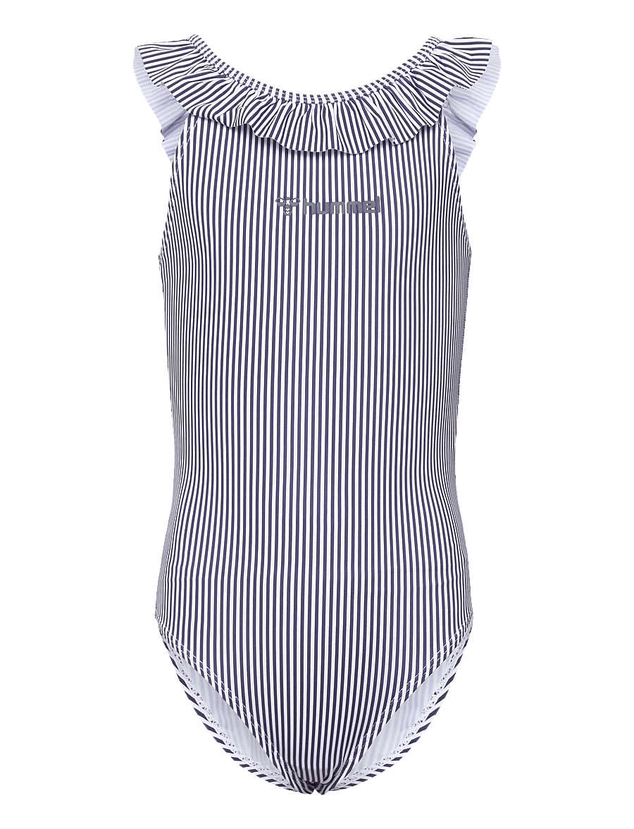 Hummel - hmlFRILLI SWIMSUIT - badeanzüge - navy blazer/bright white - 0