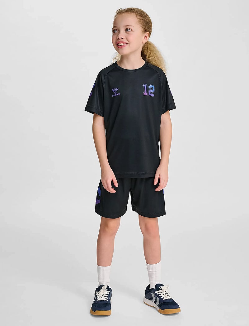 Hummel - hmlSHIMMER T-SHIRT S/S - sporta topi - black/cayenne - 5