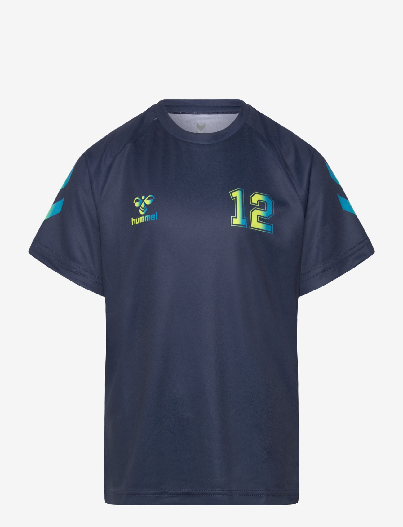 Hummel - hmlSHIMMER T-SHIRT S/S - sporttoppar - dress blues/limeade - 0