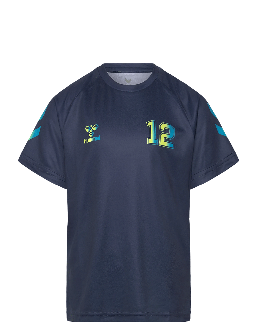 Hummel - hmlSHIMMER T-SHIRT S/S - sporditopid - dress blues/limeade - 0