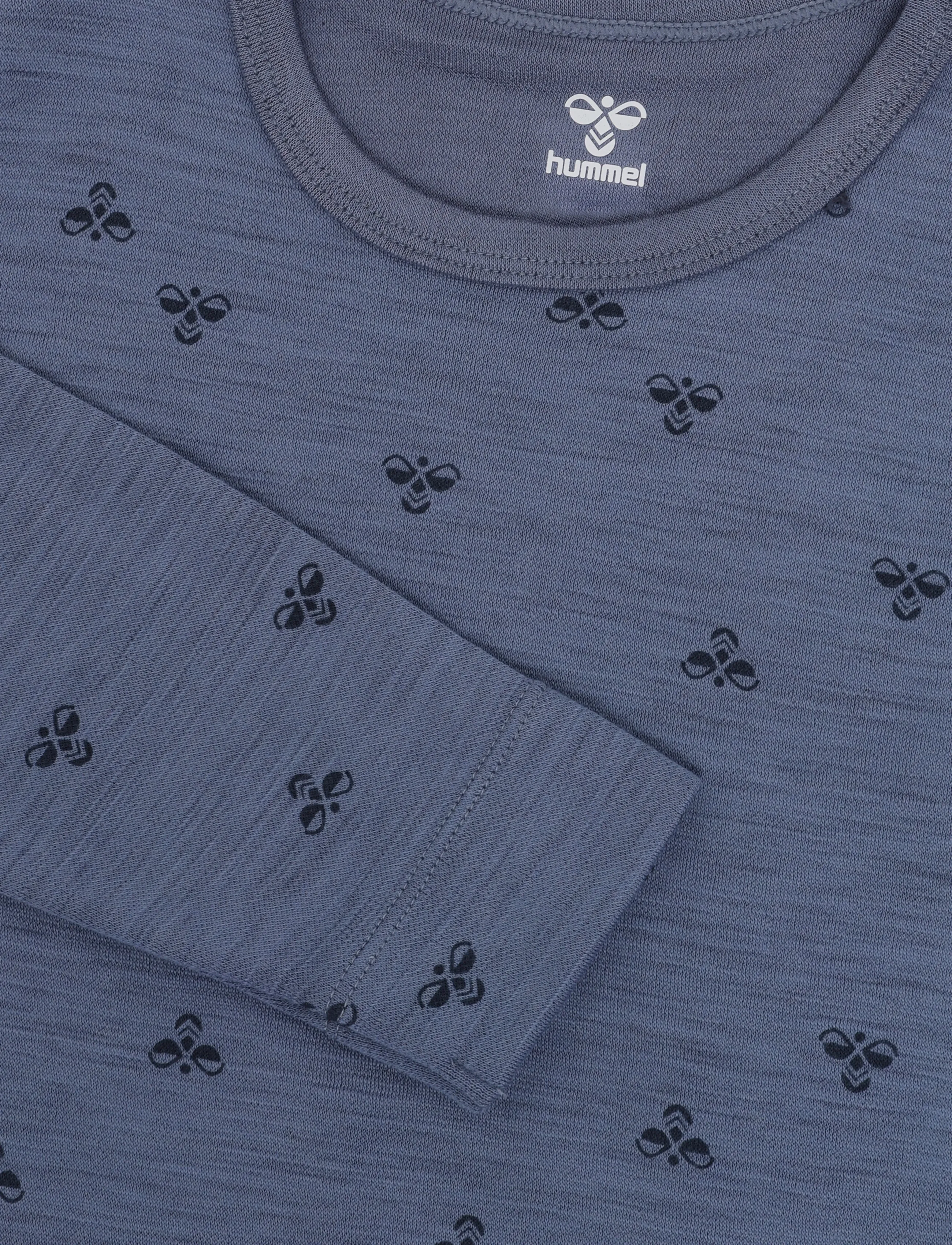 Hummel - hmlMINI WOOL T-SHIRT L/S - langærmede t-shirts - flint stone - 2