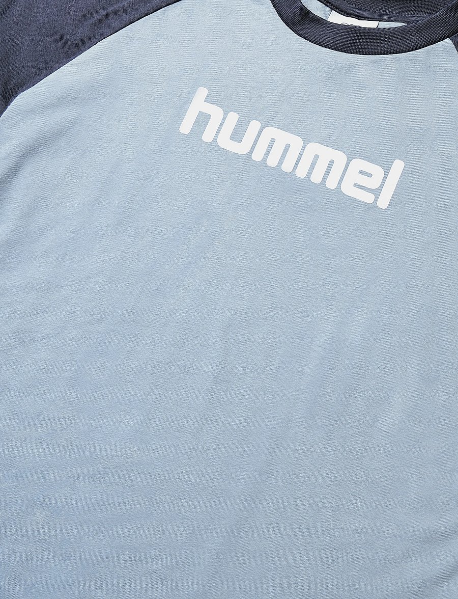 Hummel - hmlJR LOGO T-SHIRT S/S - sporttoppar - dusty blue - 2