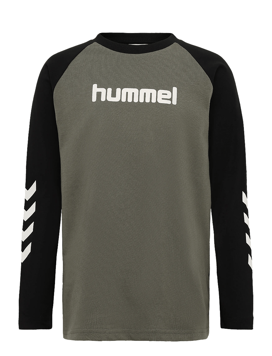 Hummel - hmlJR LOGO T-SHIRT L/S - long-sleeved t-shirts - castor gray - 0