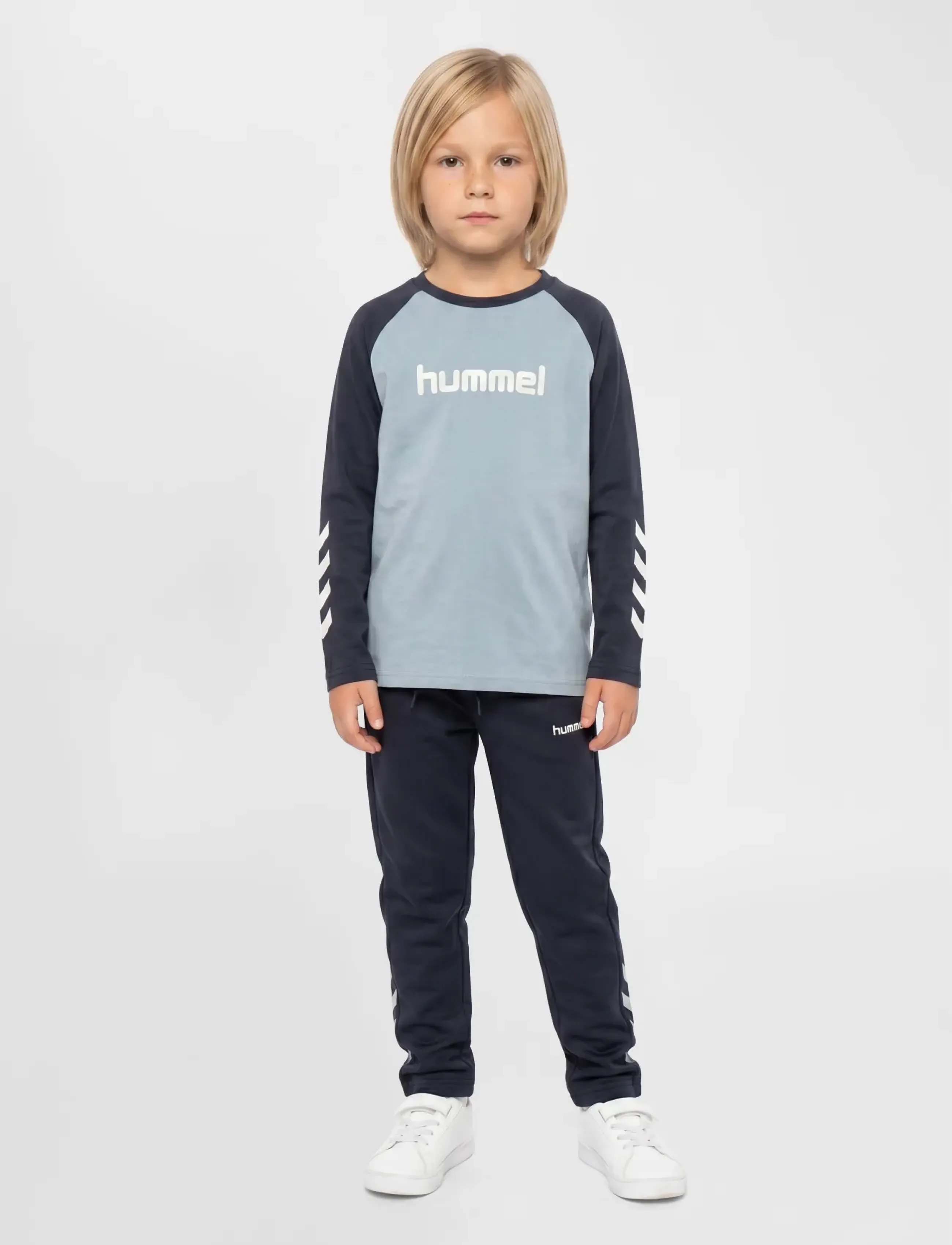Hummel hmlJR LOGO T-SHIRT L/S - Long-sleeved t-shirts - DUSTY BLUE / blue