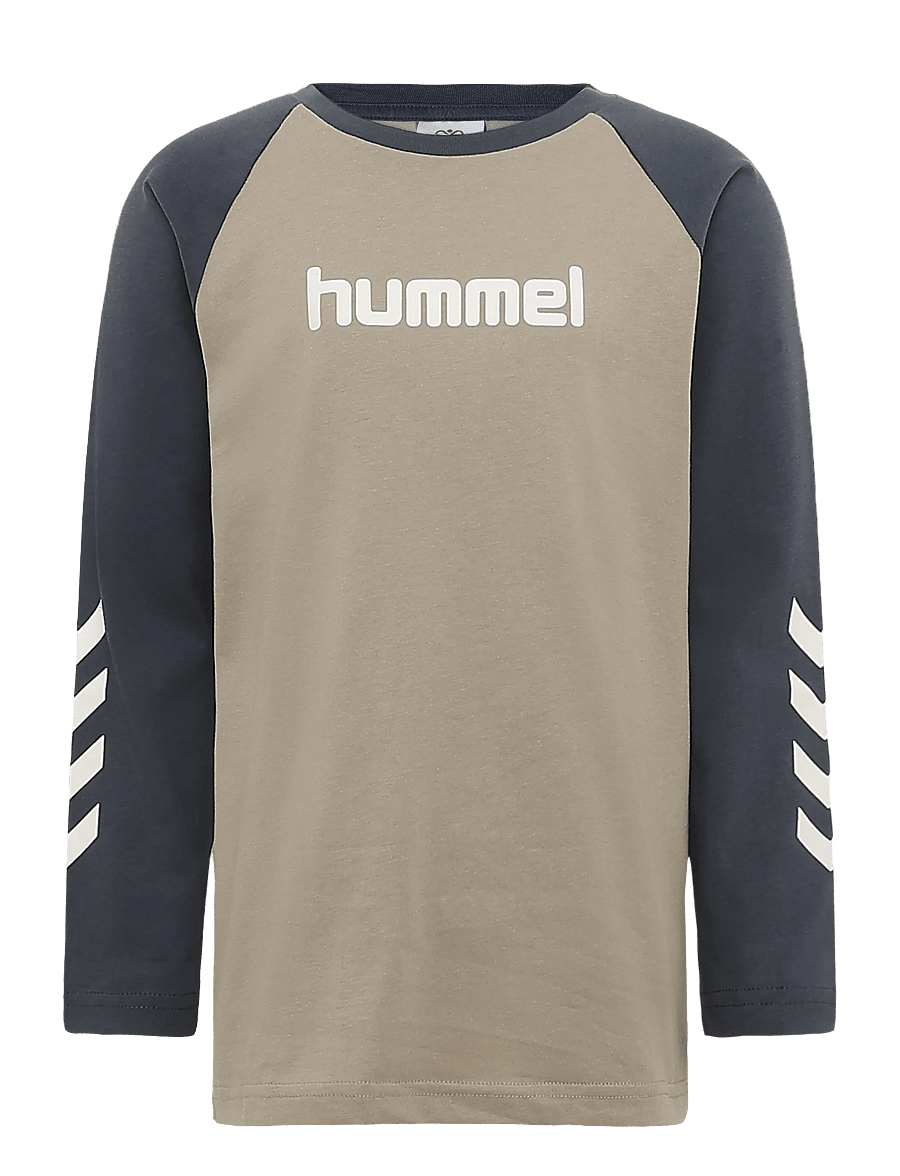 Hummel - hmlJR LOGO T-SHIRT L/S - langærmede t-shirts - vintage khaki - 0