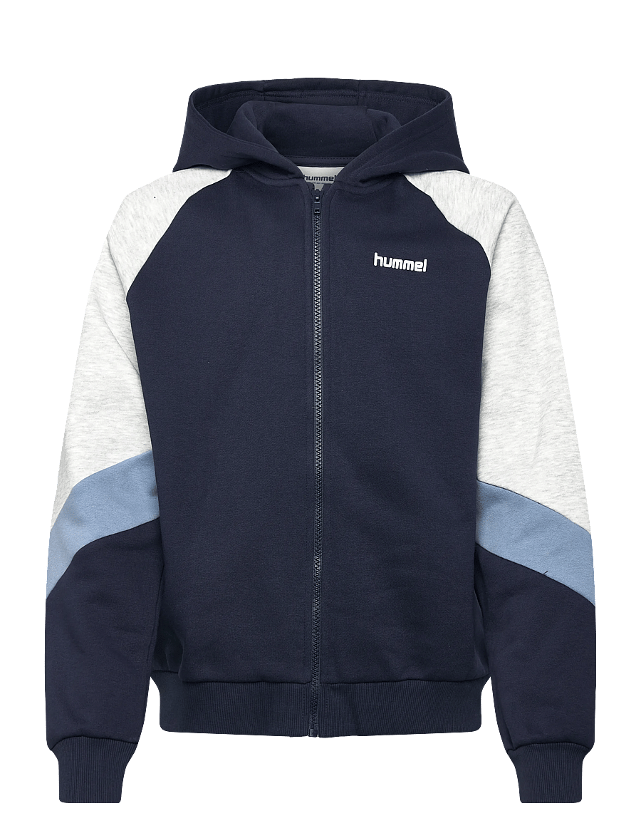 Hummel - hmlJR LOOSE BLOCKED ZIP HOODIE - hoodies - dress blues/faded denim - 0