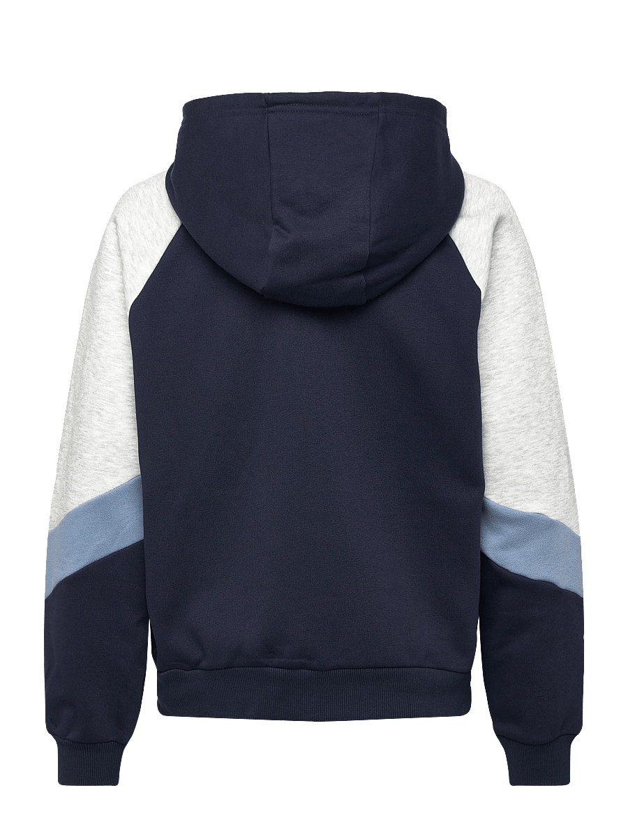 Hummel - hmlJR LOOSE BLOCKED ZIP HOODIE - hoodies - dress blues/faded denim - 1