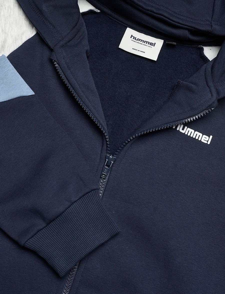 Hummel - hmlJR LOOSE BLOCKED ZIP HOODIE - hoodies - dress blues/faded denim - 2