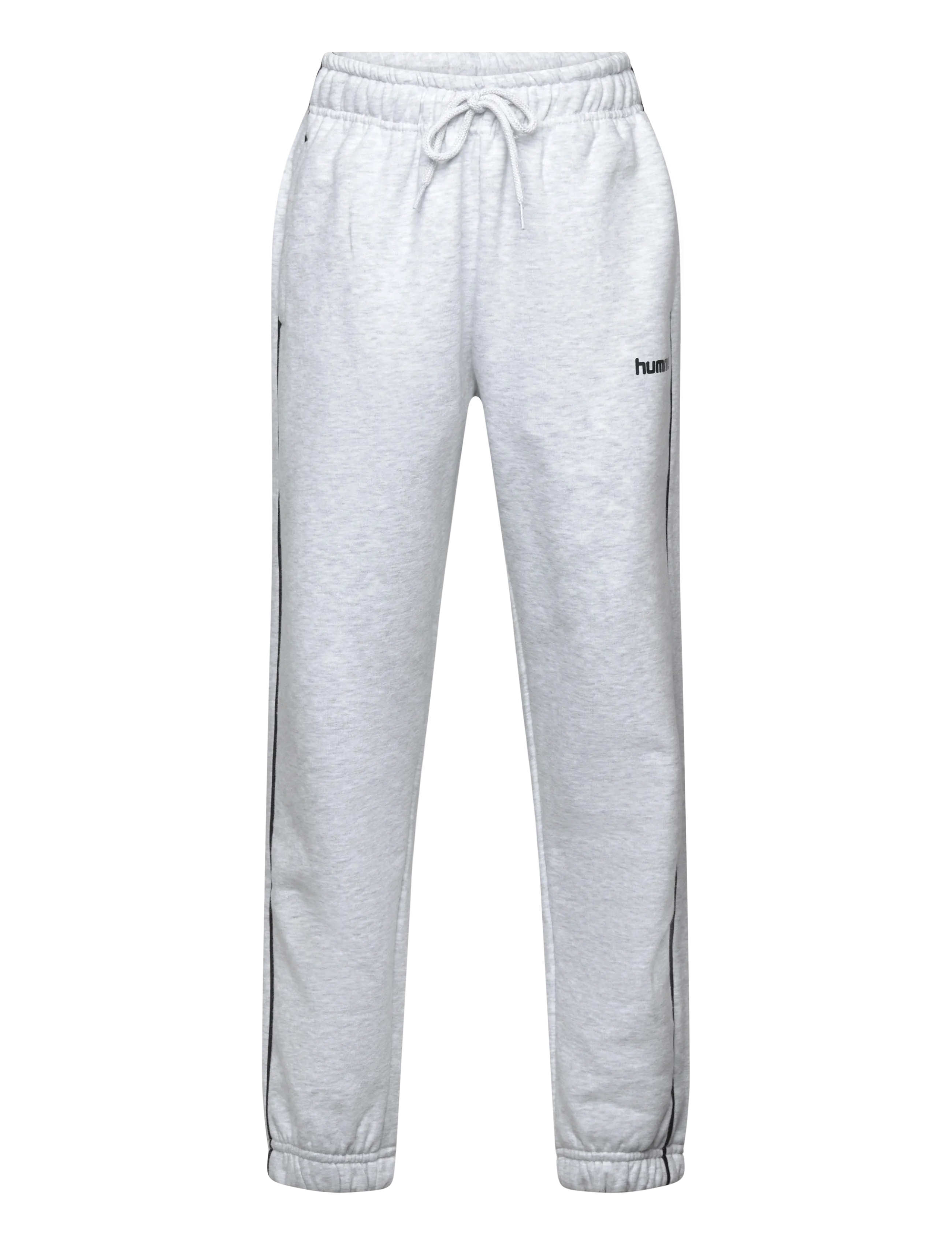 Hummel hmlJR LOOSE SWEATPANT PIPING - Šiandienos super pasiūlymai - LIGHT GREY MELANGE/BLACK / grey