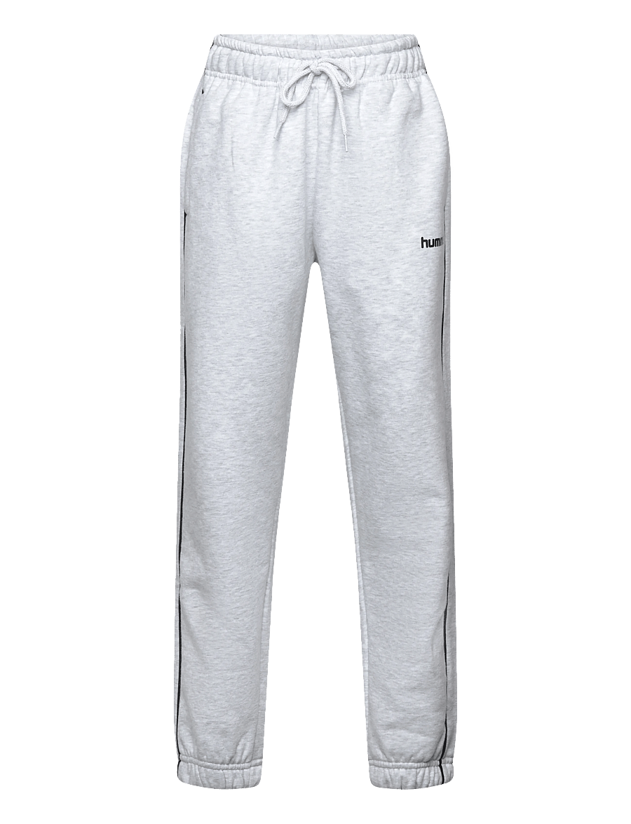 Hummel - hmlJR LOOSE SWEATPANT PIPING - sweatpants - light grey melange/black - 0