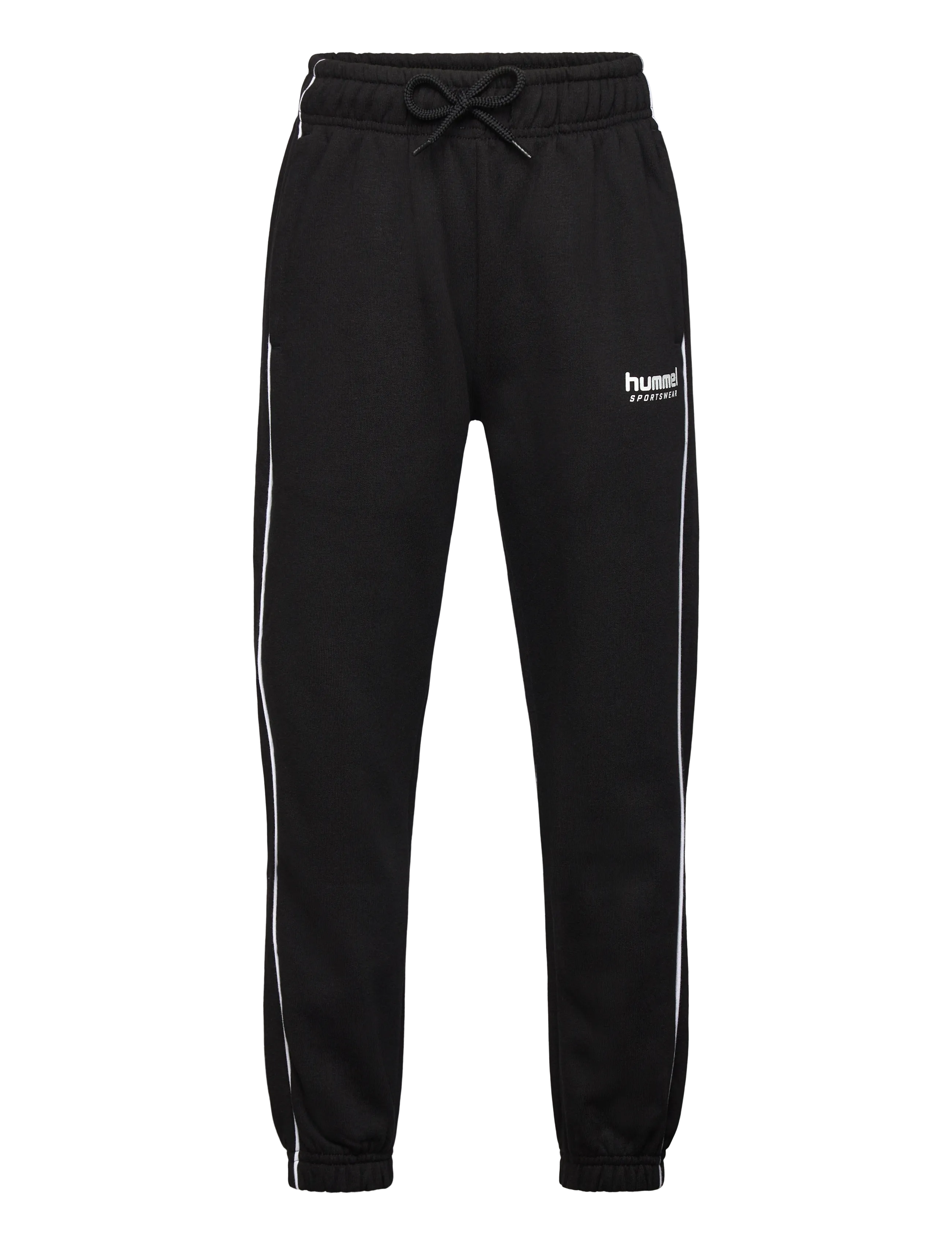 Hummel Hmljr Loose Sweatpant Piping, 128, Unterteile, Schwarz - Sweatpants, Kinder