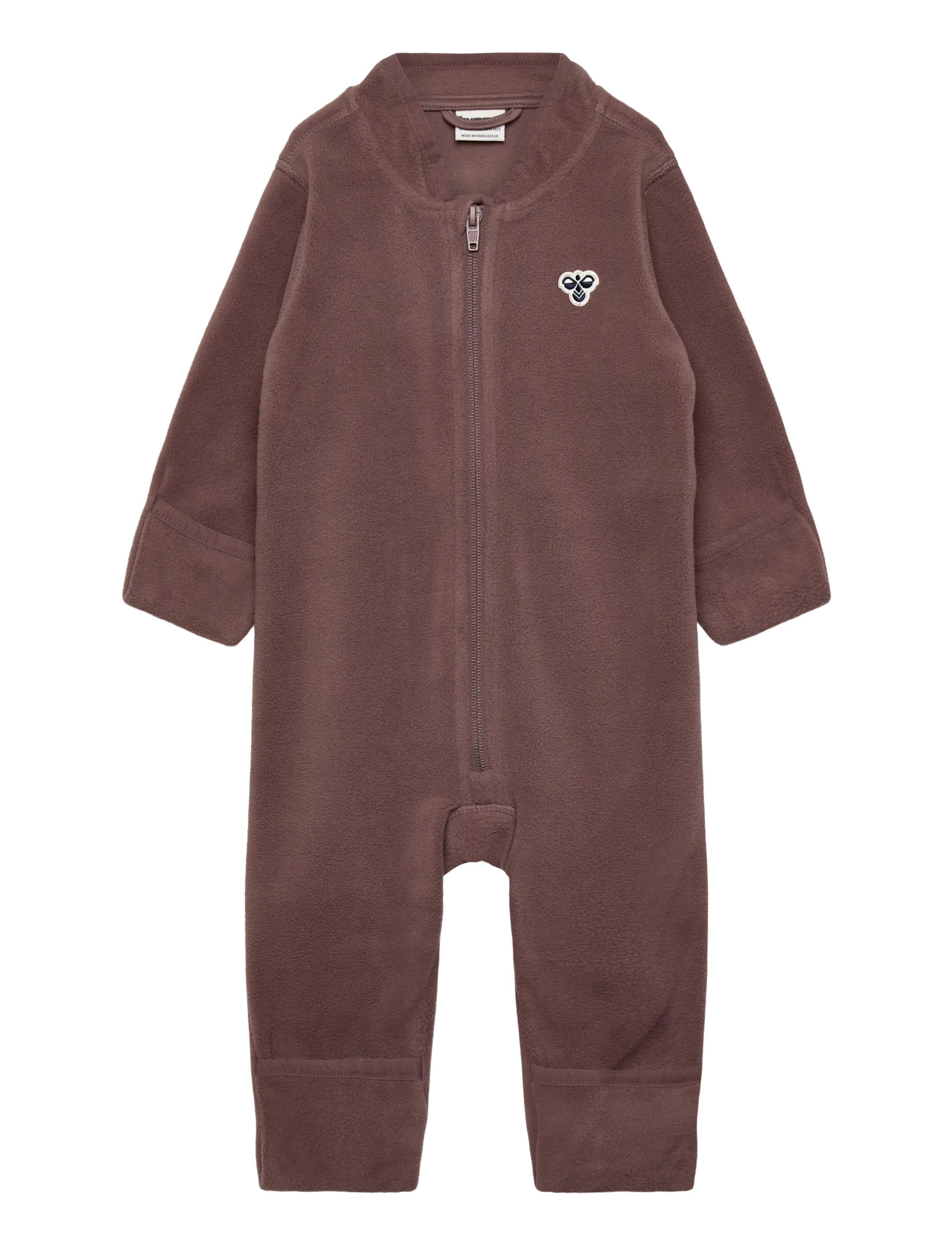 Hummel Hmlmini Fleece Zip Suit Bee, 86, Brown, Bodysuits > Langærmede Bodysuits, Børn